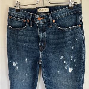 Medium Blue Distressed Women Jeans